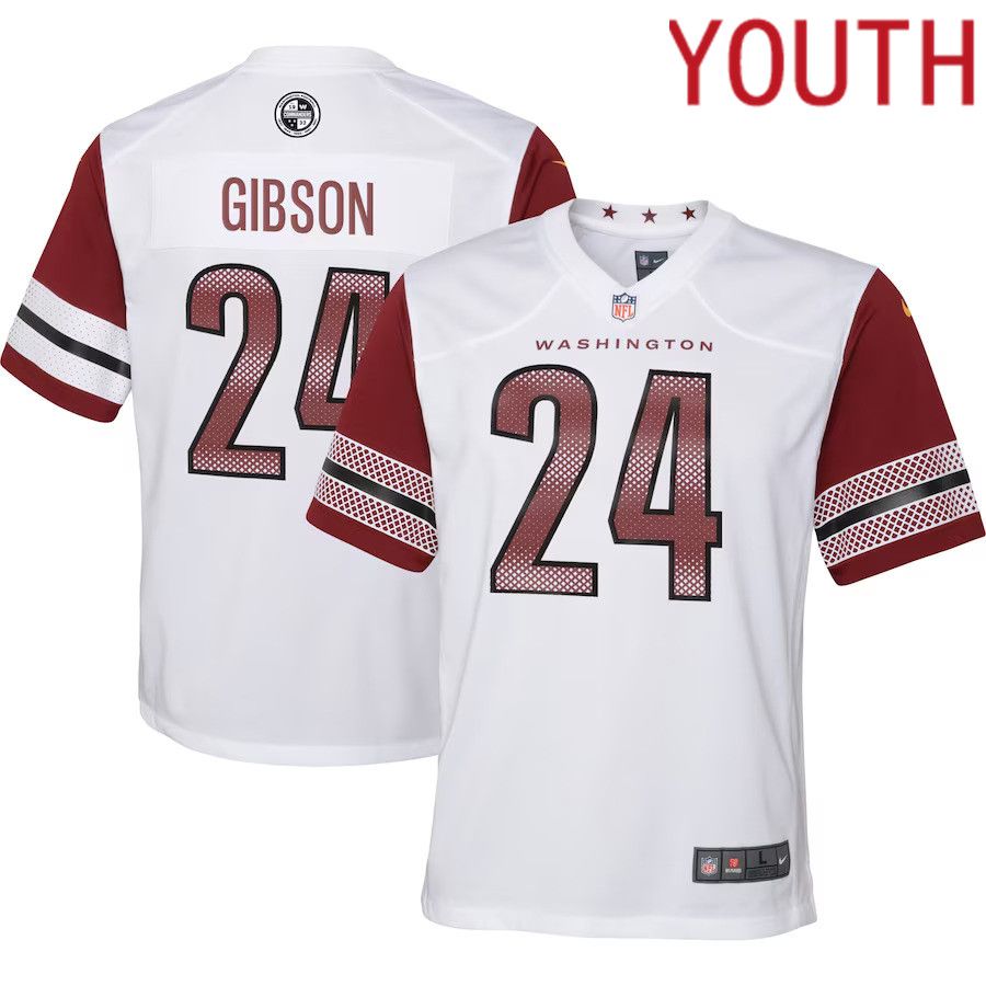 Youth Washington Commanders #24 Antonio Gibson Nike White Game NFL Jersey->customized nfl jersey->Custom Jersey